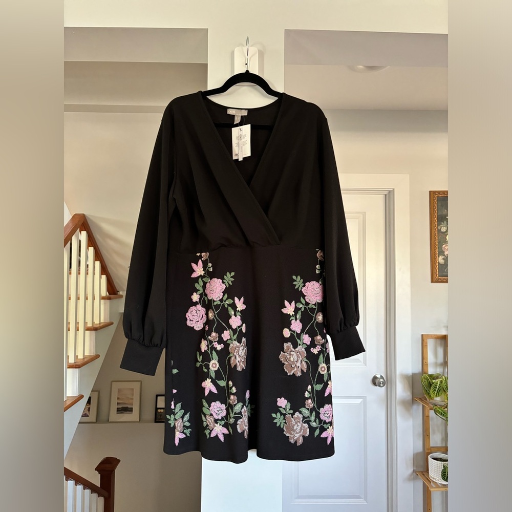 ASOS long sleeved printed dress - Size 14